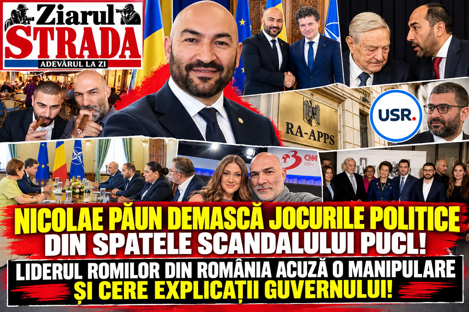 NICOLAE PĂUN DEMASCĂ JOCURILE POLITICE DIN SPATELE SCANDALULUI PUCL! LIDERUL ROMILOR DIN ROMÂNIA ACUZĂ O MANIPULARE ȘI CERE EXPLICAȚII GUVERNULUI!
