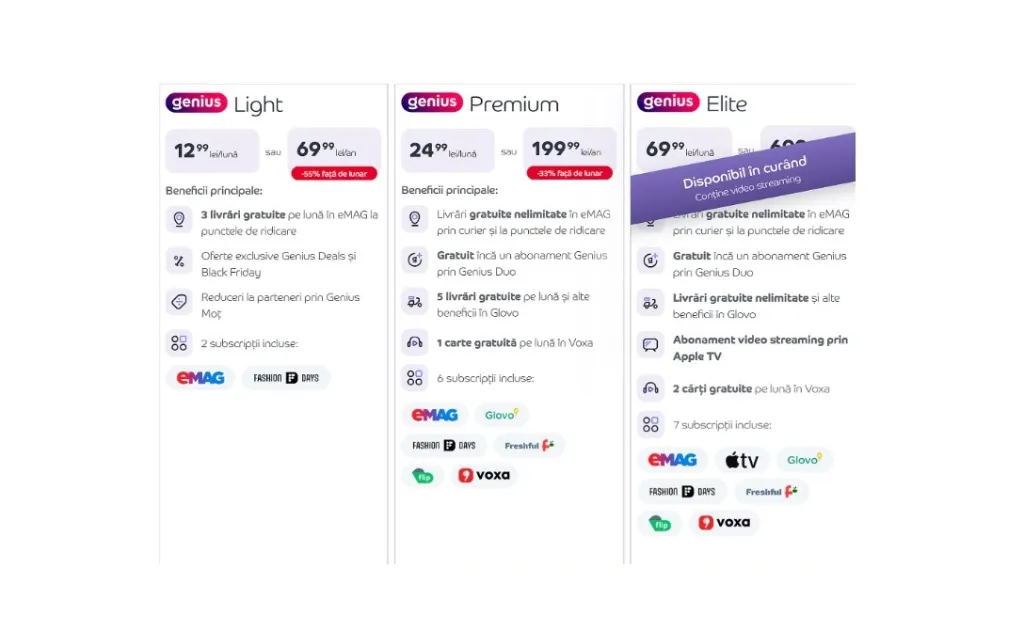 Anunț eMAG: Abonamentul Genius se schimbă. Va fi înlocuit de 3 versiuni. Prețuri, beneficii și ce se întâmplă cu Genius Family