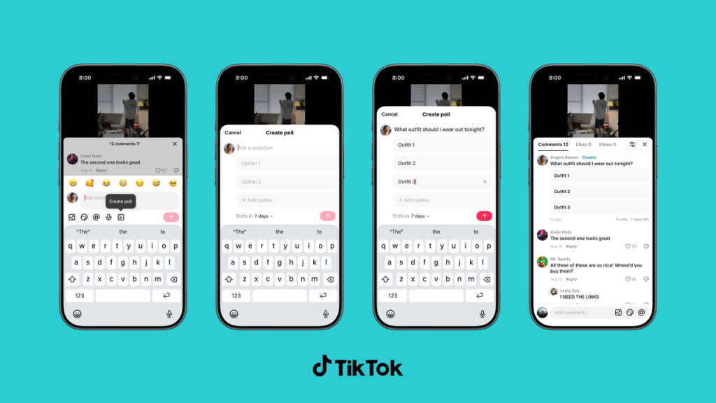 TikTok introduce comentarii vocale, sondaje și carusele foto în secțiunea de comentarii